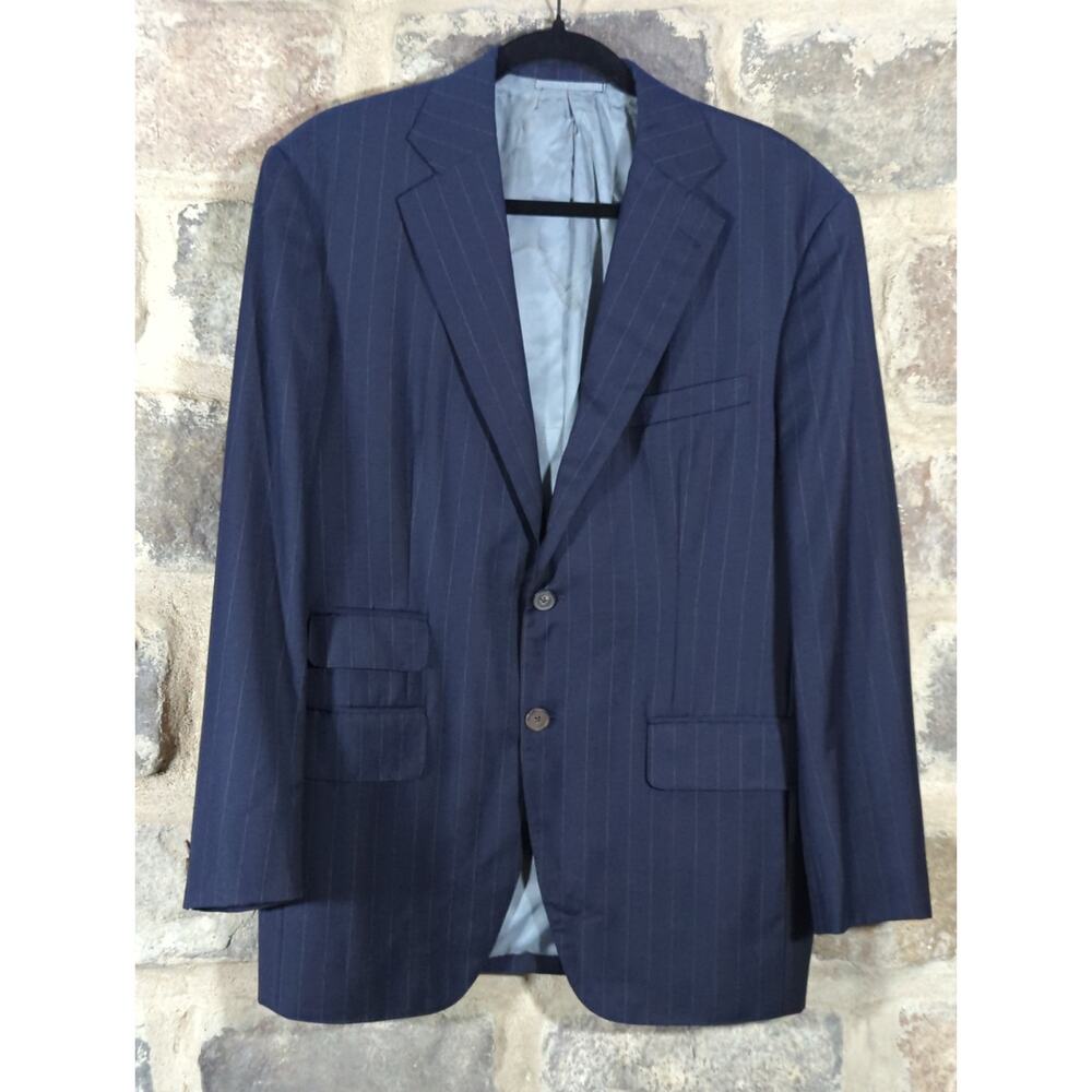 Loro Piana Super 130's Blue Pinstripe Blazer Men's 42R Wool Sport Coat